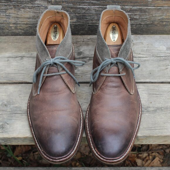 Cole Haan Brown Oiled Leather and Gray Suede Chukka, Men's 10.5 M, EUC - Picture 3 of 13